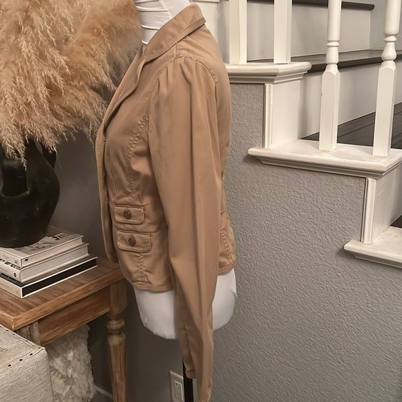 Ann Taylor Loft 4 Front Pocket Tan Blazer Size 4 - Picture 5 of 8